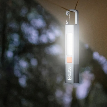 Lanterna LED mosquetão Hrebos IF-260 cinza 200 lumens