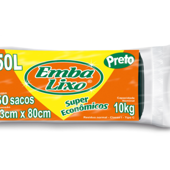 Saco de lixo 50l 10kg 63x80cm azul Embalixo 50 unidades
