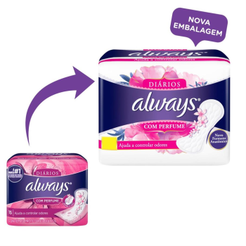 Absorvente Always 15 unidades diarios perfume