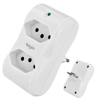 Pino Protetor Raio Surto 2P+T 10A DPS Elgin Bivolt duplo