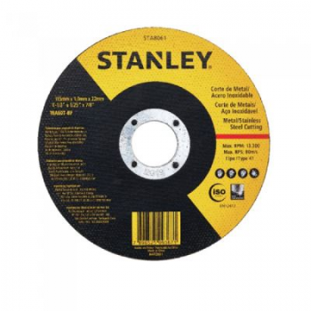 Disco de corte aço inox 4.1/2x1,6x7/8 22,23mm stanley