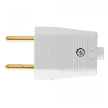 Plug macho 10A 2P Ilumi cinza