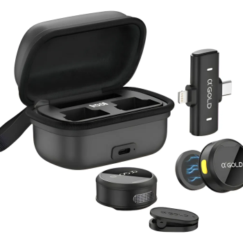 Microfone Lapela TipoC IOS duplo wireless GOLD MCF-38D