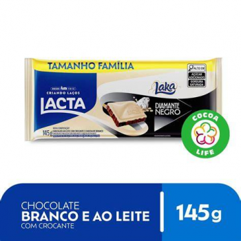 Barra Chocolate Laka Diamante Negro 145g Lacta Tamanho Familia
