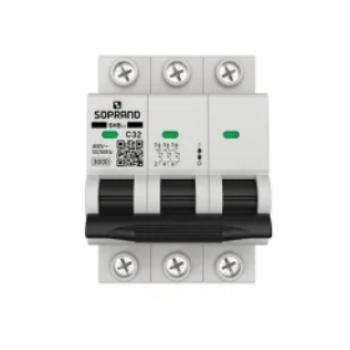 Disjuntor 63A DIN trifasico curva C soprano 05121.7063.31