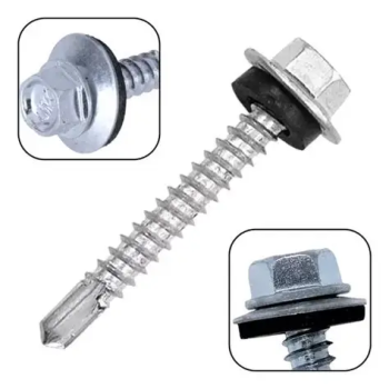 Kit 6 parafuso com porca 5.5x38mm auto brocante 12 telha BOM-5323