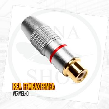 Adaptador audio RCA femea JCRC0010 vermelho