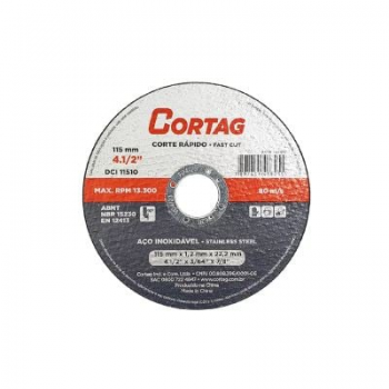 Disco de corte inox fino 4.1/2x22mm Cortag