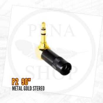 Adaptador P2 femea x P2 macho estereo 90
