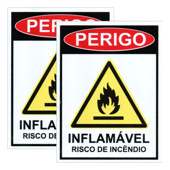 Placa PVC perigo inflamavel BOM-7523