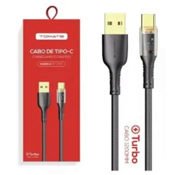 Cabo celular Tipo C 120cm Tomate 60W TC-207C Turbo