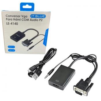 Cabo Conversor VGA x HDMI IT Blue LE-4140
