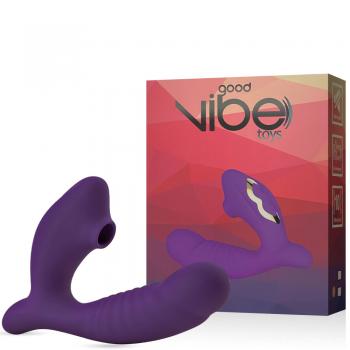 Estimulador Clitoriano Texturizado Recarregável com Ondas de Pressão e Penetrador Ponto G – GOOD VIBE TOYS