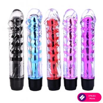 MLBA1053  Vibrador translucido com glande