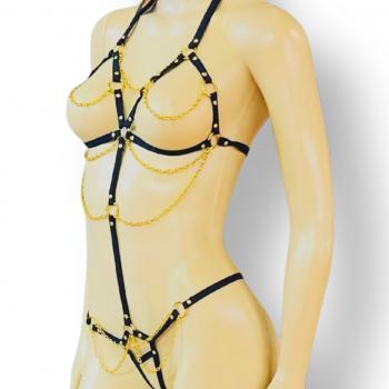 Body Corrente Sex Fire (ROXO COM DOURADO)