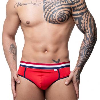 CUECA VERMELHA FRENTE SLIP ATRAS JOCK