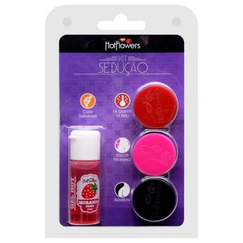 KIT SEDUCAO GEL VERDE ROSA VERM GEL AROM