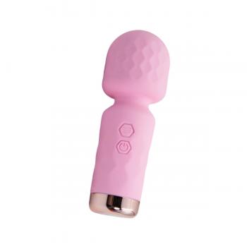 Mini massageador varinha mágica com toque aveludado rosa