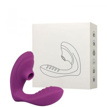 Vibrador Duplo - Ondas de Pressão e Ponto G - 10 Modos de Vibração e Pressão Recarregável