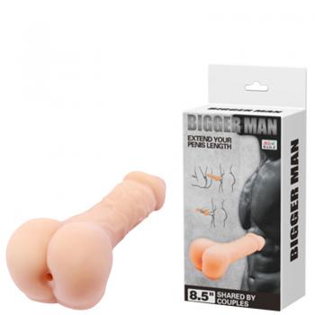 Masturbador formato bumbum masculino, possui ânus penetráveis e pênis realístico  21x8,5x4,5 cm