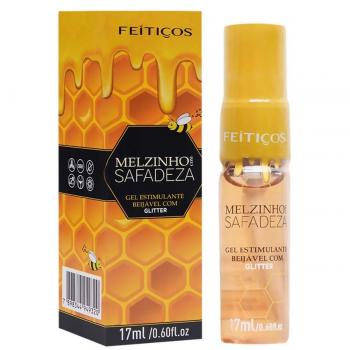 Melzinho com Safadeza - Linha Romance com Safadeza - Gel Excitante Beijavel Sabor Mel  17ml Feitiços