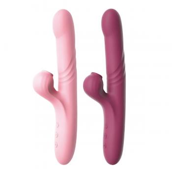 Vibrador ponto G com estimulador clitoriano e vai e vem