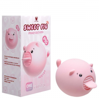 Estimulador de Clitóris Porquinho Sweet Pig com Língua - 6 modos