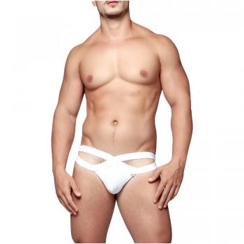 JOCK BRANCA COM ELASTICO DUPLO FRONTAL