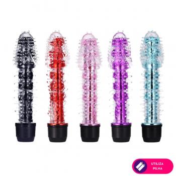 MLBA1056  Vibrador translucido com texturas estimuladoras