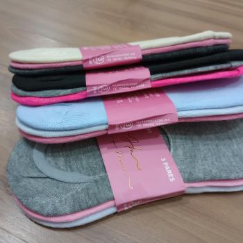 KIT 3 PARES DE MEIA SAPATILHA CORES SR