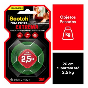 FITA DUPLA FACE 3M FIXA FORTE EXTREMA  12X2M 2,5KG