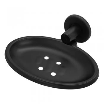 ACESSORIO WC HIDROLAR FAETTO SABONETEIRA PAREDE PRETO FOSCO - 10050