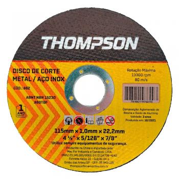 DISCO CORTE  4 1/2X1,0INOX THOM