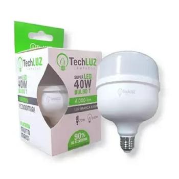 LAMPADA LED BULBO T 40W E-27 6.5K BIVOLTI BRANCA - TECHLUZ