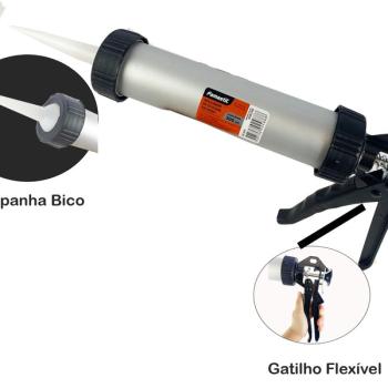 PISTOLA APLICADOR DE  SILICONE TUBO FECHADO FAMASTIL 300ML