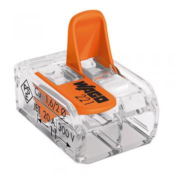 CONECTOR EMENDA WAGO 2VIAS 4,0MM 221-412 INCOLOR