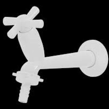 TORNEIRA TANQUE BICO P/  MANGUEIRA CROS 15CM 1/2-3/4“ BRANCA