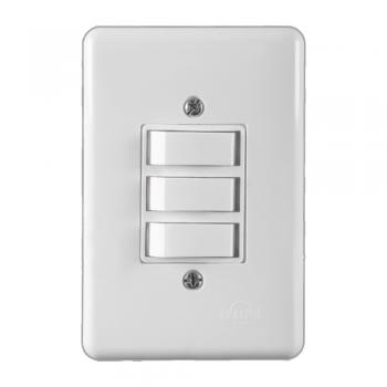 CONJUNTO ILUMI STYLUS BRANCO COM PLACA 3 PARALELOS - 2027