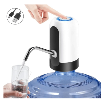 BOMBA ELÉTRICA BEBEDOURO RECARREGÁVEL USB PARA GARRAFÃO GALÃO D'ÁGUA 5 A 20 LITROS