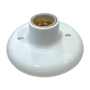 PLAFON DECORATIVO ILUMI BRANCO 100W COM SOQUETE DE LOUCA