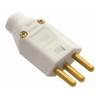 PLUGUE PADRÃO 2P+T 20A  PINO MACHO FAME FAME CINZA