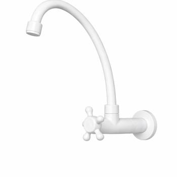 TORNEIRA BICA MOVEL PAREDE COZINHA SIMPLES BRANCA