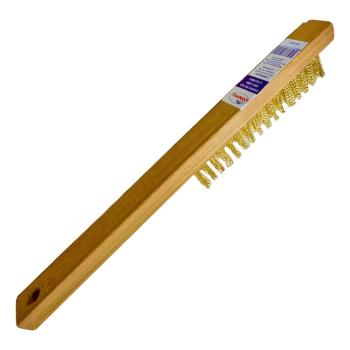 ESCOVA DE ACO MANUAL COMPEL MADEIRA COM CABO