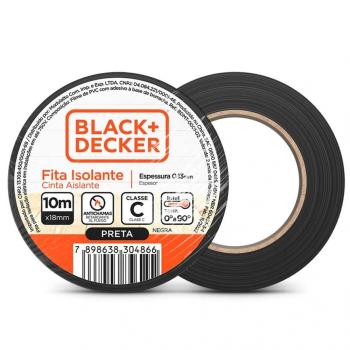 FITA ISOLANTE BLACK+DECKER PRETA 18MM X 20M
