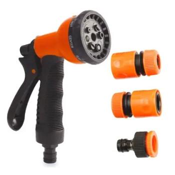 KIT HIDROPISTOLA COM 8 FUNÇÕES + ACESSÓRIOS FORCE LINE