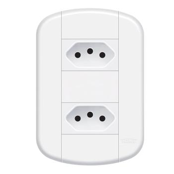 TOMADA DUPLA  2 TOMADAS PADRAO 2P+T DIST 10A C/P BLANC+  - 3919