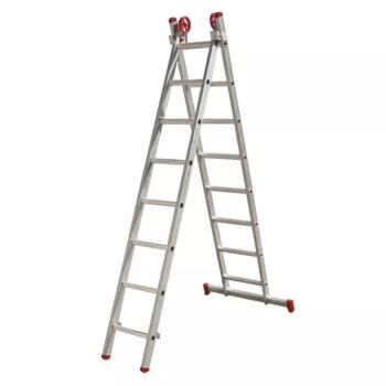 ESCADA ALUMÍNIO 8 DEGRAUS EXTENSIVA 2,9 / 4,42 METROS - AGATA