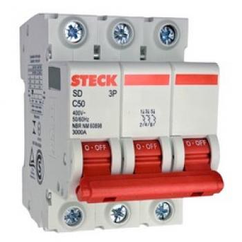 DISJUNTOR TRIPOLAR DIN STECK 3P 50A