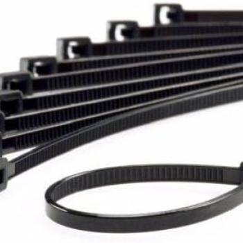 ABRACADEIRA DE NYLON PRETA  3,6 X250MM 100p