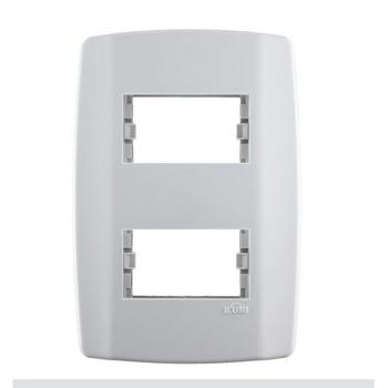 PLACA CONJUNTO MODULAR SLIM 4x2 - 2 MODULOS SEPARADOS HORIZONTAIS COM SUPORTE 82080